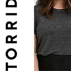 TORRID Women’s Classic Fit Crew Tee - Vintage Burnout Black Size 00/Medium